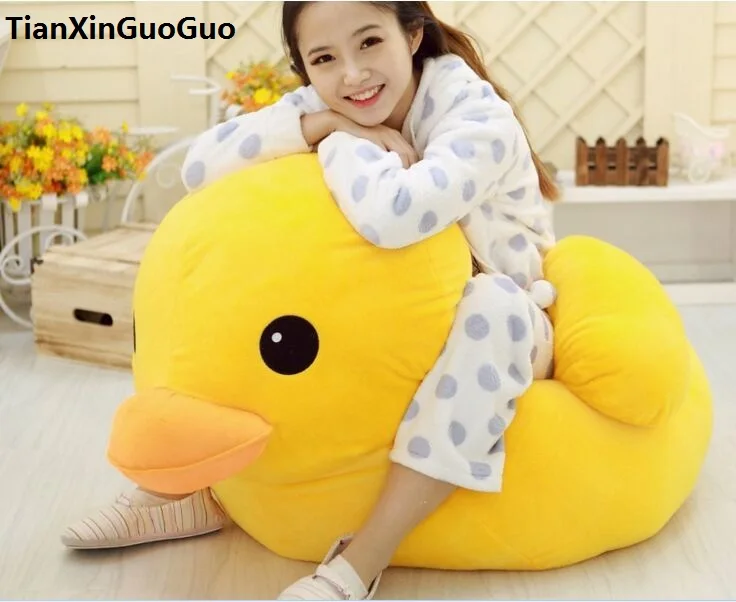 stuffed toy lovely yellow duck plush toy large 100 cm duck doll soft throw pillow toy birthday gift b0674