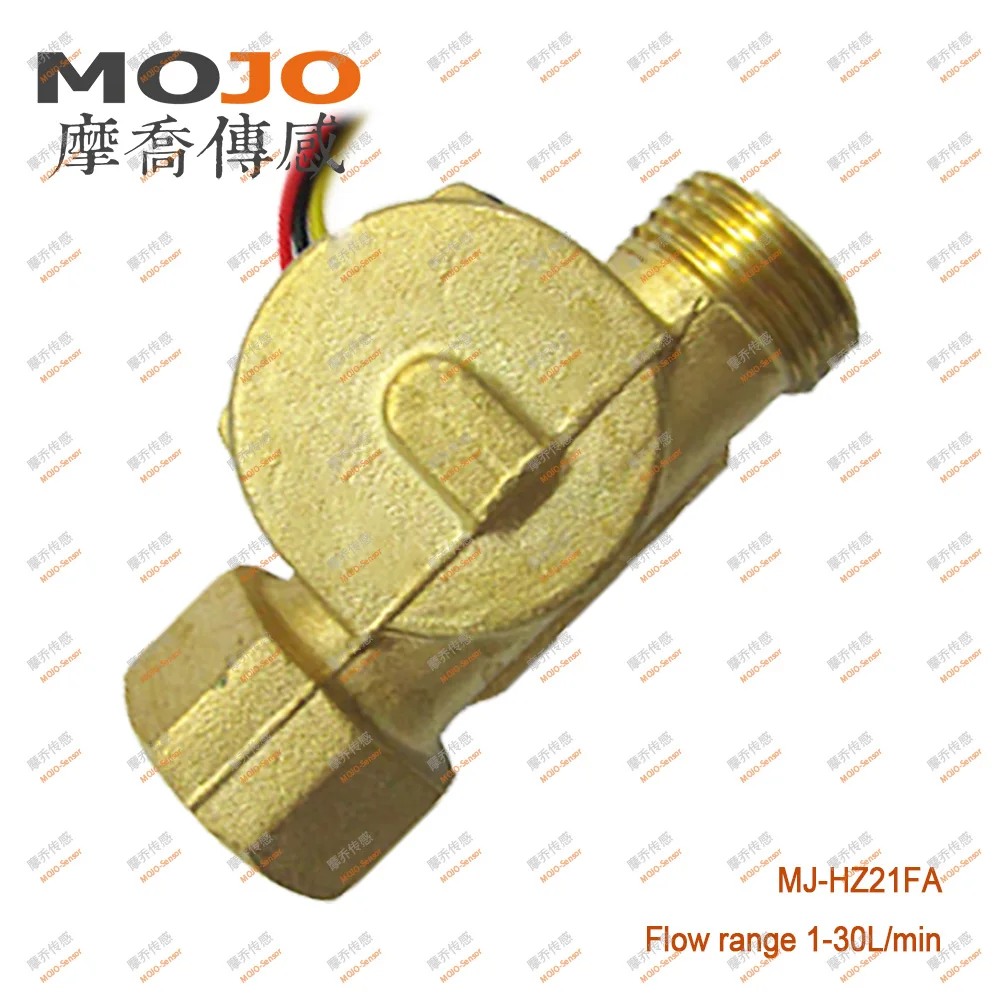 MJ-HZ21FA Flowsensor Female Inlet Male Thread Outlet Brass Material Water-cycling System 10pcs/lots