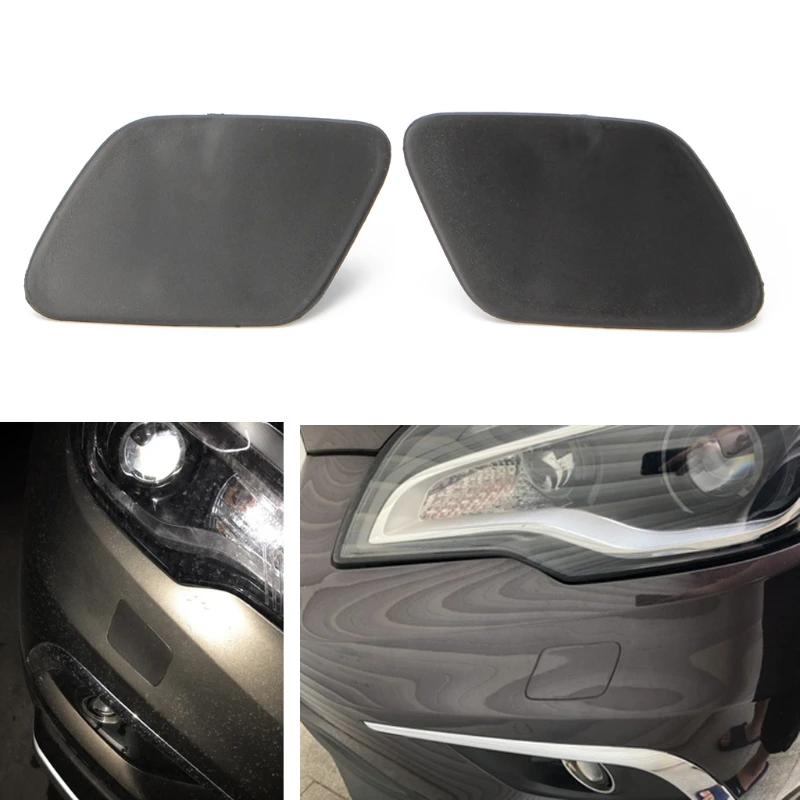 1Pair Car Front Left Right Headlight Washer Jet Spray Nozzle Cap Cover For BMW X5 E70 Styling