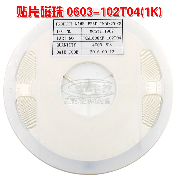 Contas Chip 0603 K 400mA 1 Precisão 25% 100MHz FCM 1608KF 102T04