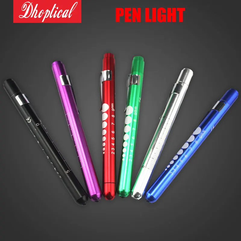 Medical EMT Surgical Penlight The Pupil Pen Light Flashlight With Scale white light