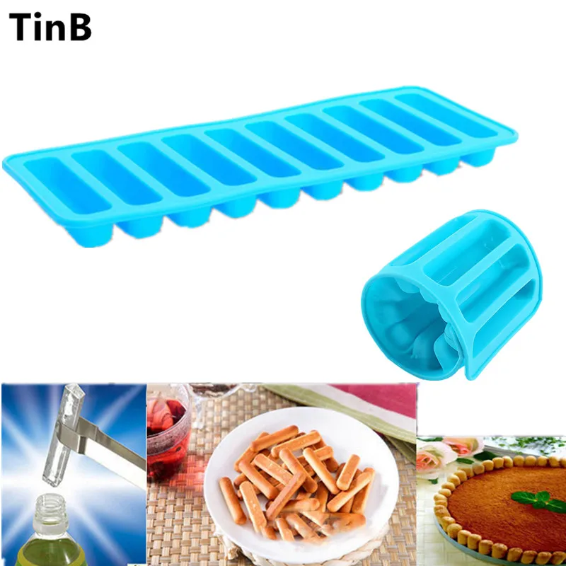 Feiskoo Reusable 10 Silicone Ice Cube Tray Mold Freeze Ice Mould For Water Bottle Pudding Jelly Chocolate Cookies Mold Maker