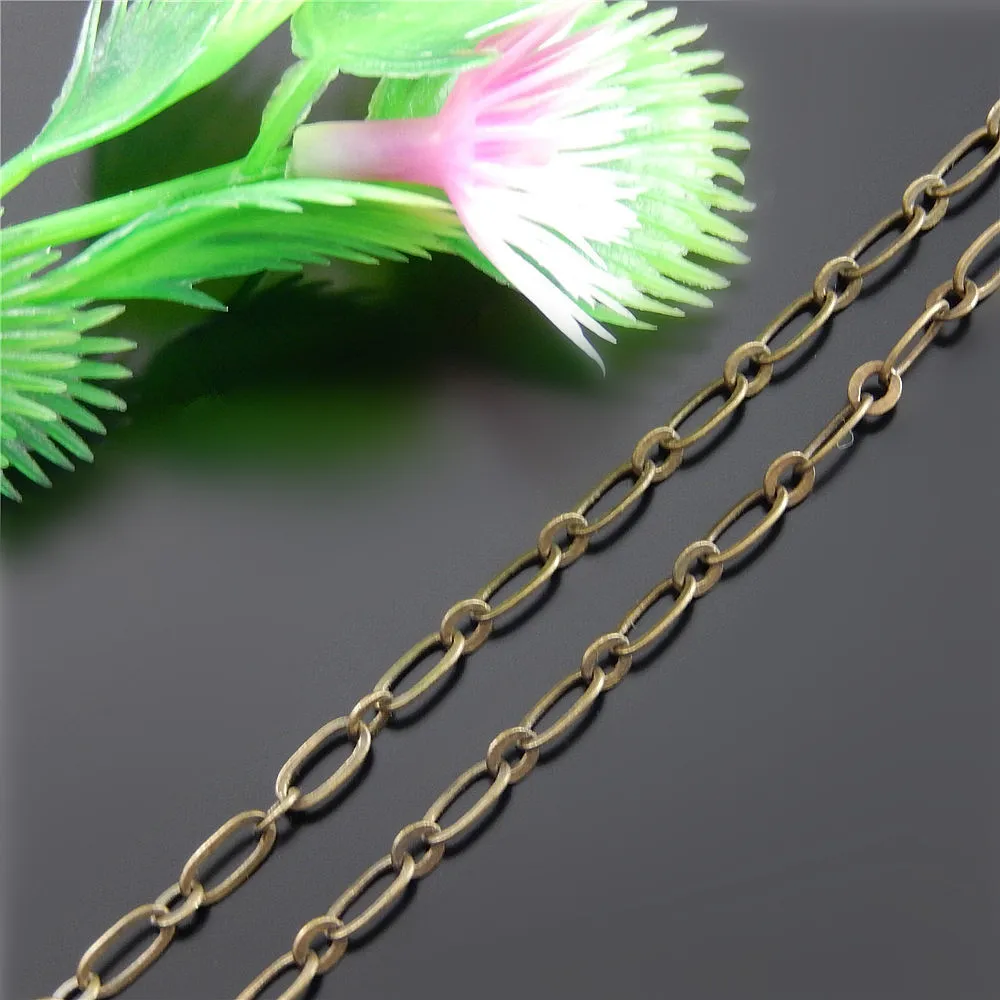 1meter Vintage Alloy Necklace Chain Statement  Bracelet Necklace Chain 6.2*3.4mm Jewelry Making Bronze Chain Accessories   01344