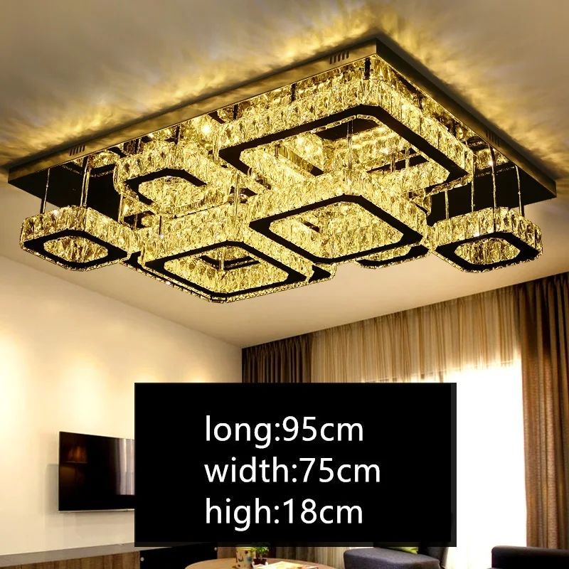 IWHD Modern ceiling Light Fixtures K9 Crystal LED Lamp Bedroom Ceiling Lamps For Living Room Tricolor dimming Home Lighting