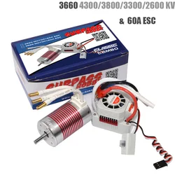 Platino Impermeabile 3660 4300/3800/3300/2600 KV Motore Brushless con 60A ESC Kit per 1/10 RC Auto Camion giocattolo