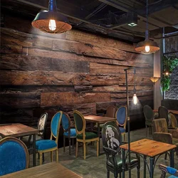 Custom Wallpaper Murals Large Wall Painting Retro Nostalgic Wood Panels Wood Grain Decor Mural De Parede 3D Wallpaper For Walls