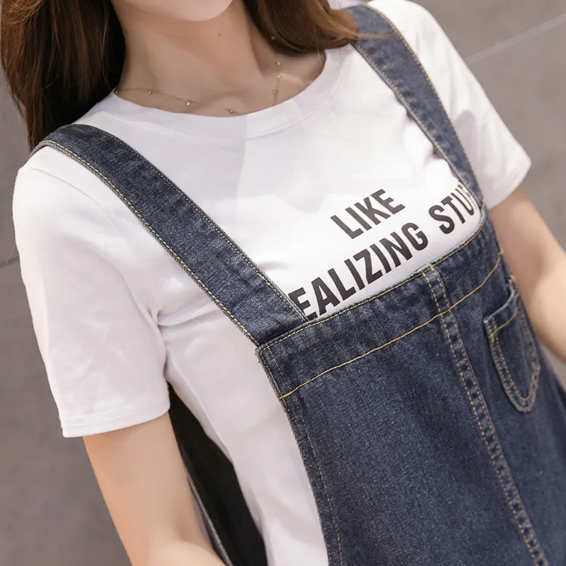 2022 Vintage 6XL Denim Váy Đầm Mùa Hè Mới Đầm Denim Rời Dây Đeo Cổ Màu Xanh Áo Liền Quần Quần Jean Đầm N632