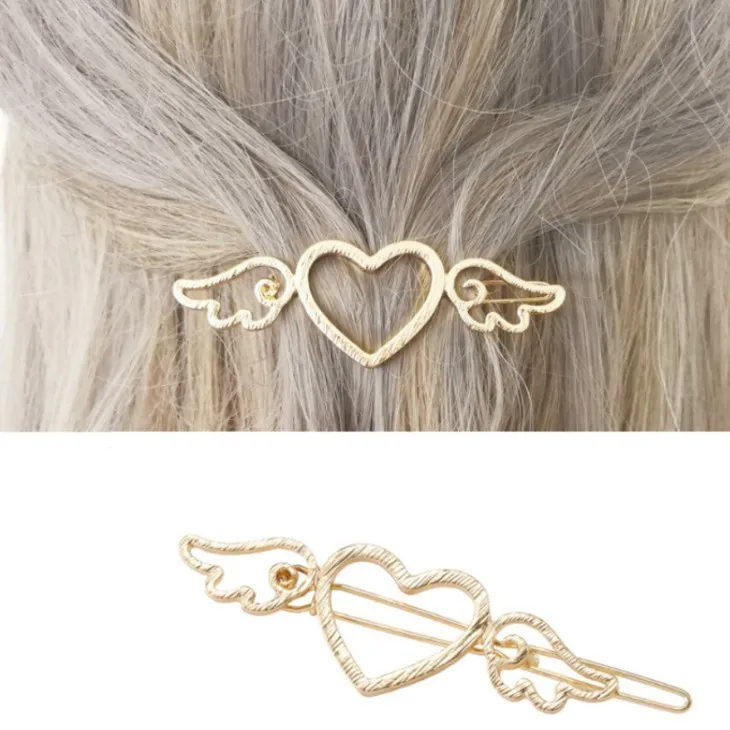 2019 Korean Fashion New Hair Accessories Gold Love Cupid Wings Ladies Hairpin Manufacturers Wholesale Sales Bride Crown