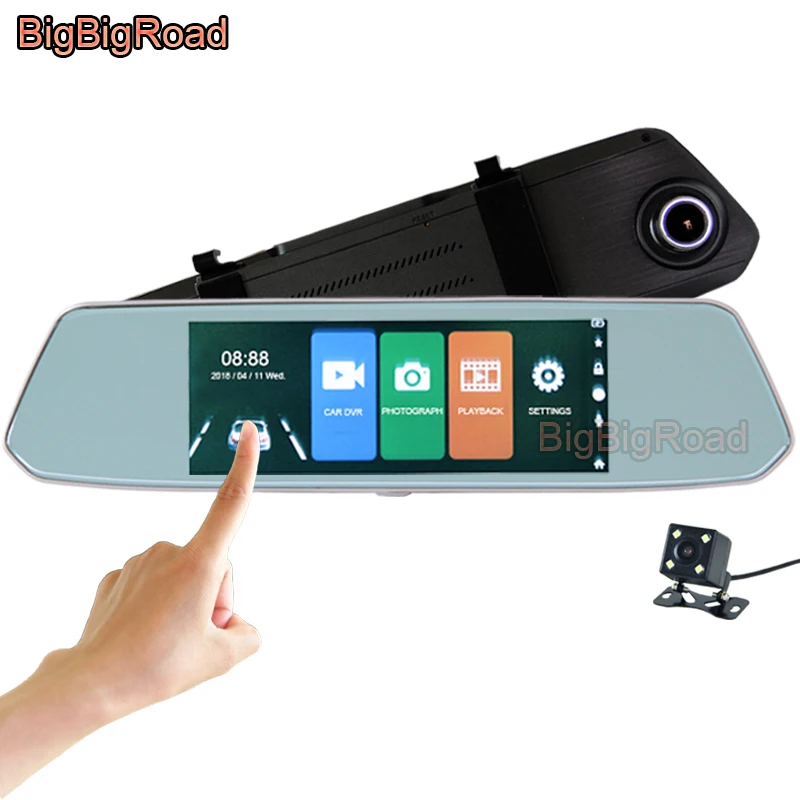 

BigBigRoad For Great Wall Haval H1 H2 H3 H5 H6 H9 Car DVR Dash Camera 7 Inch IPS Touch Screen Rear View Mirror Video Recorder