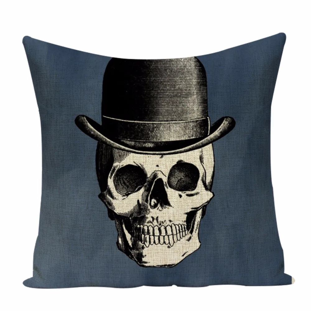 Colorful Square Pillow Cover Sugar Skull Decor Living Room Customized Cushion Polyester Print Car Seat Cover Custom Cushion Cove