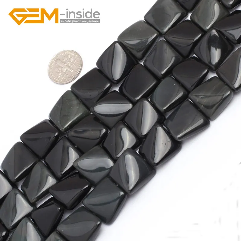 16mm Square Twist Assorted Material Natural Gem Stones Flat Beads For Jewelry Making Beads DIY 15\