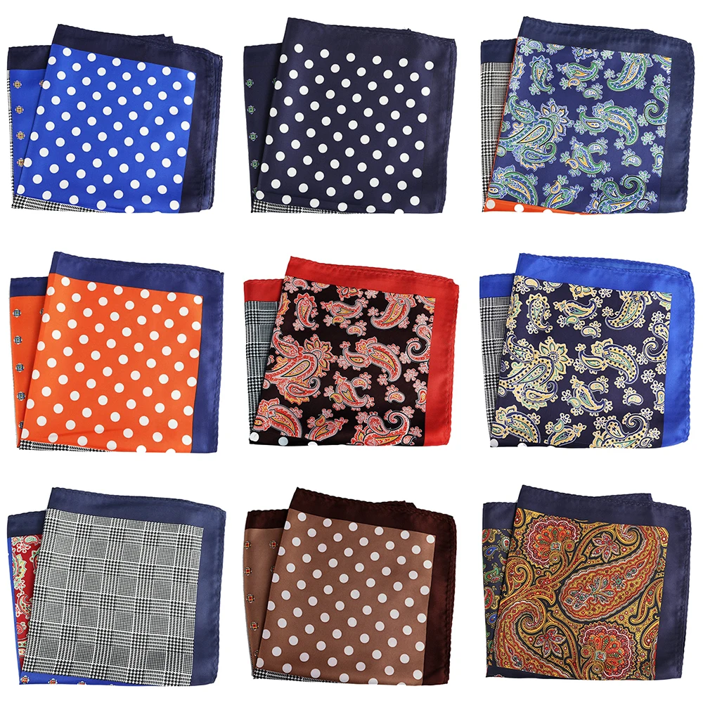 Schneider Smith Herren Tasche Quadrate Vintage Große Größe Polka Dot Überprüft Paisley Anzug Taschentücher Luxus Männer Hanky Zubehör