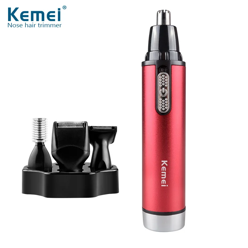 Kemei 4 in 1 Battery  Ear Hair And Nose  Trimmer Men Trimer For Sideburns Hair Cut Eyebrow Trimmer For Women And Men KM-6620