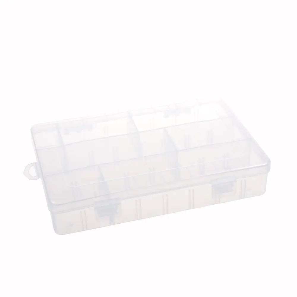 Clear Color Plastic Student Pencil Box Case Holder with Removal Dividers