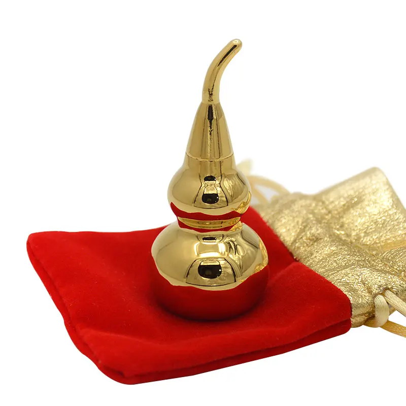 Feng Shui Decor Brass Copper Covered Gourd Wu Lou Hu Lu Chinese Lucky Charm Ancient Tai chi Daming Mantra Home Decoration Gift