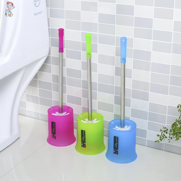 1PC 3 Colors Modern Bathroom Accessories Products Stainless Steel Handle Toilet Brush Holder Set Hot Sale J0763