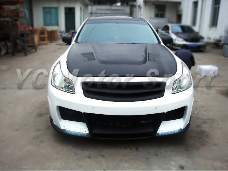 Car Accessories Carbon Fiber Auto-X Style Hood Bonnet Fit For 2007-2010 V36 G25 G35 G37 Q40 4D Sedan Hood Car-styling