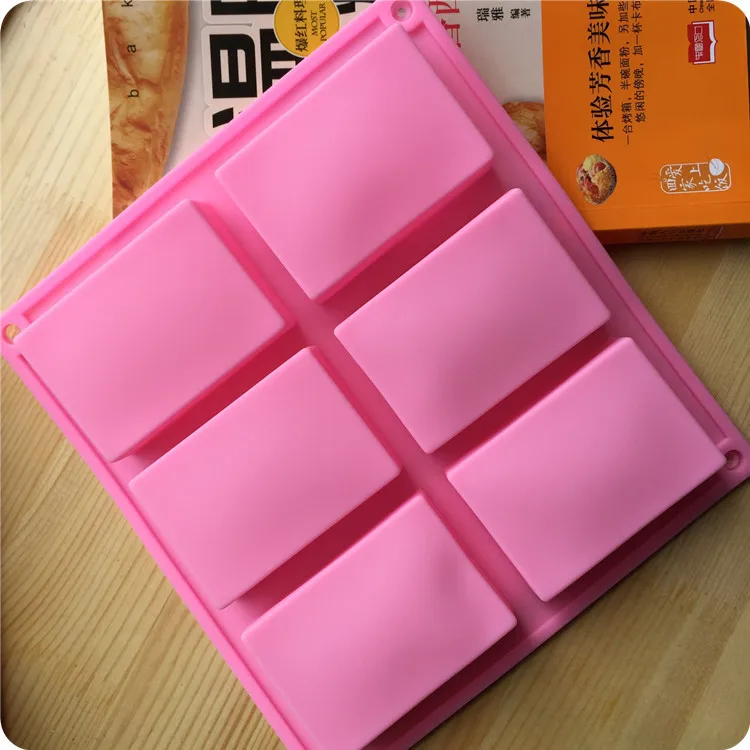 50 pcs 6 cavities square Silicone Baking Mold Cake Pan Molds Handmade Biscuit Mold Soap mold mould lin2561