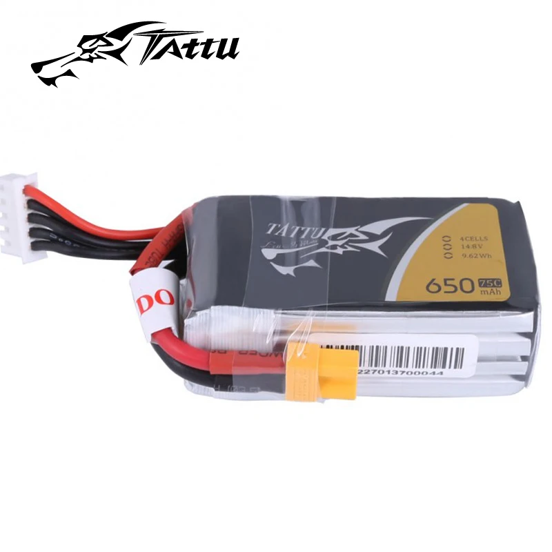 Ace Tattu Lipo Battery 11.1v 14.8v 650mAh 3s 4s 75C RC Battery with XT30 Plug Batteries for 150 Size FPV Drone Frame