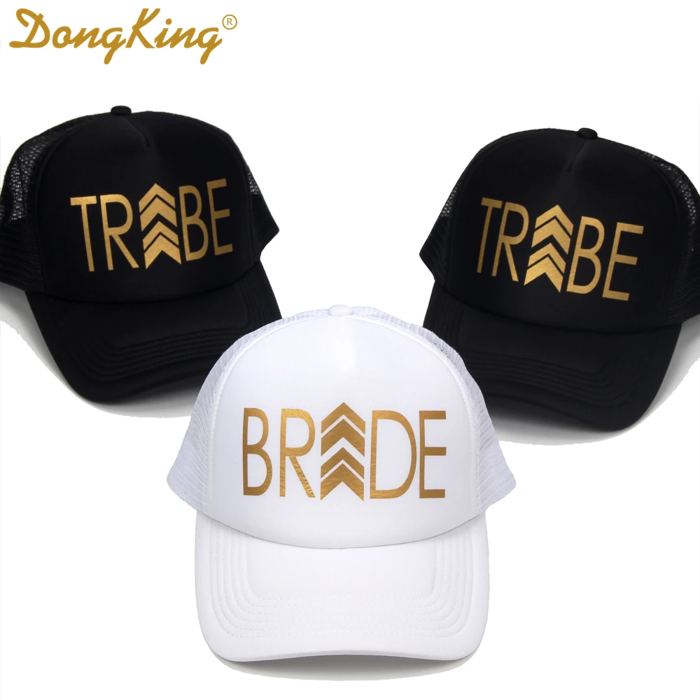 

DongKing надпись «Bride Tribe» головные уборы для девичника, шляпа-тракер для свадебной вечеринки, Женская Бейсболка, высококачественный подарок для подружки невесты