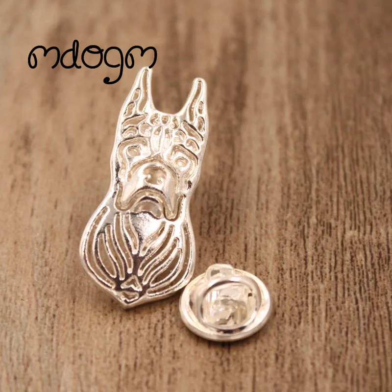 Mdogm Boxer Dog Animal Brooches And Pins  Suit Cute Metal Funny Small Father Collar Badges Shirt Gift For Male Men B080