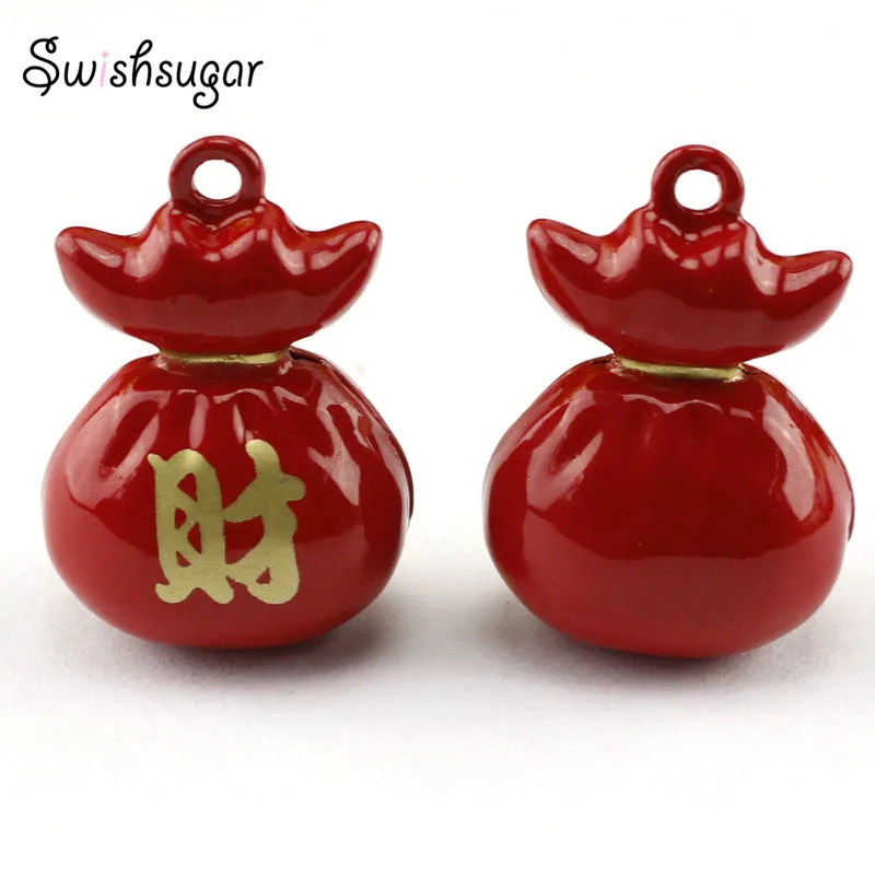 3 Colors Cartoon Future Wealthy Bag Jingle Bell Charms Festival Holiday Kids Children Gift Decoration image 4