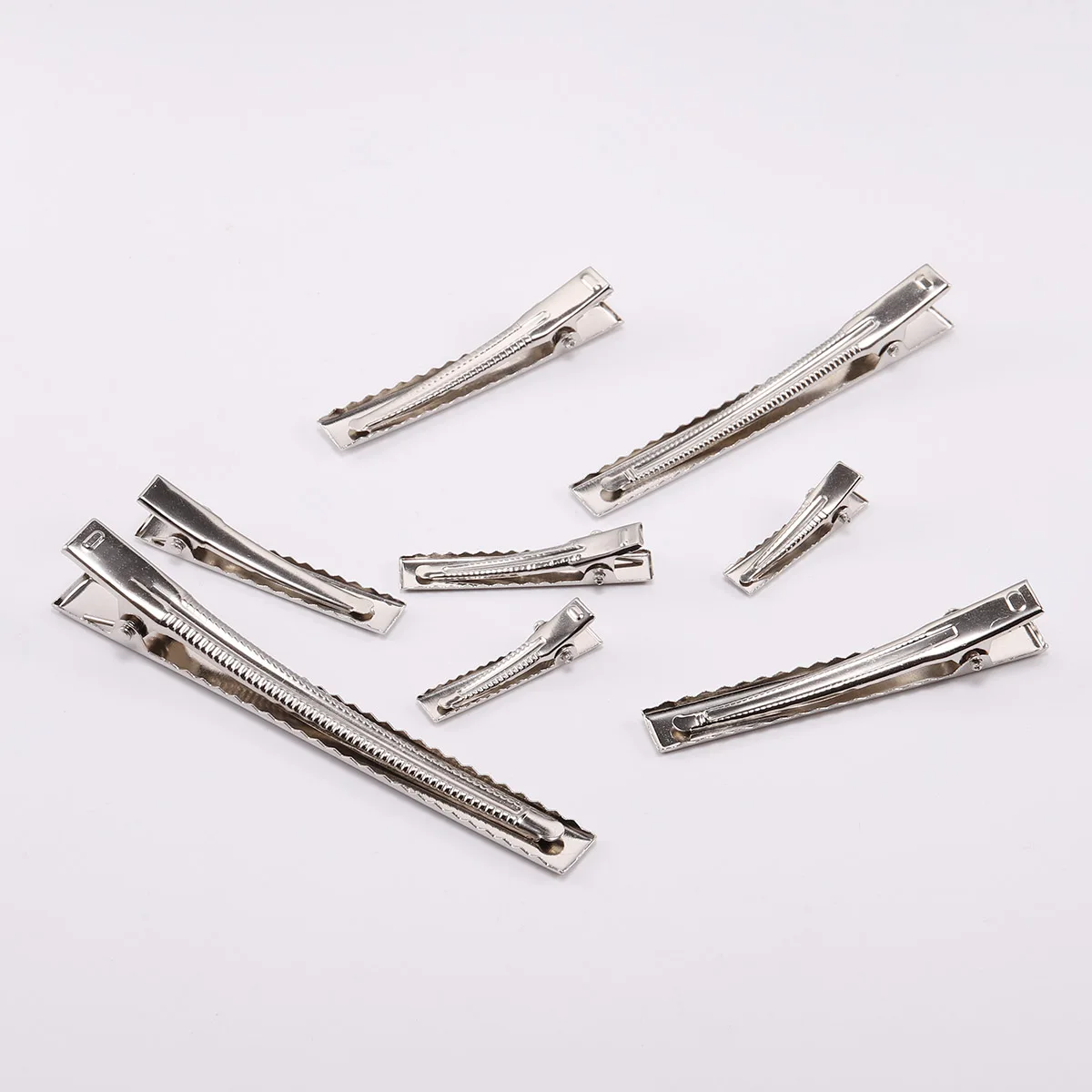 20/50 Stück 30/40/45/55/75/100 mm flache Metall-Einzelzinken-Alligator-Haarnadel-Clip-Basis für DIY-Haarspangen, Schmuckherstellung, Zubehör – Detail 3