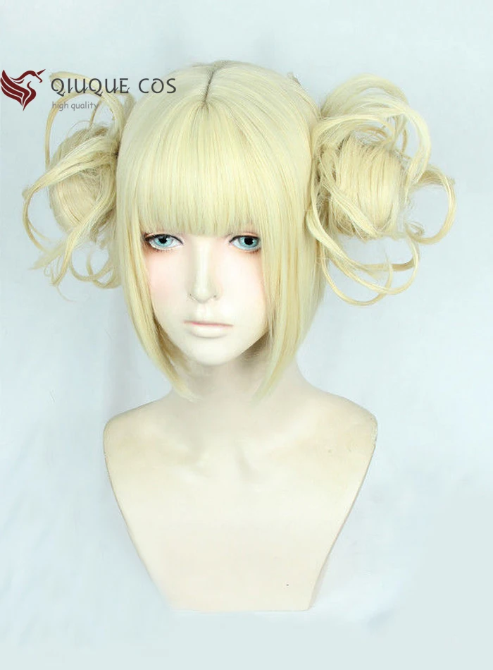 Anime Boku no Hiro Akademia Himiko Toga Short Light Blonde Heat Resistant Cosplay Costume Wig + Track + Cap