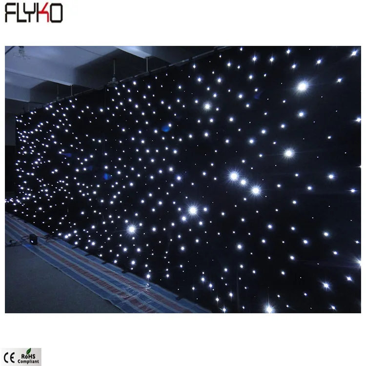 

Flexible foldable led star curtain 4x6m single white DMX function lift light rampled bar disco