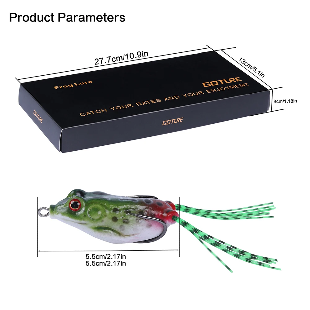Goture Frog Fishing Lure 5.5cm 12.5g Soft Silicone Bait Crankbaits Fishing Lures Carp Fishing Wobblers Artificial Bait Frog Lure