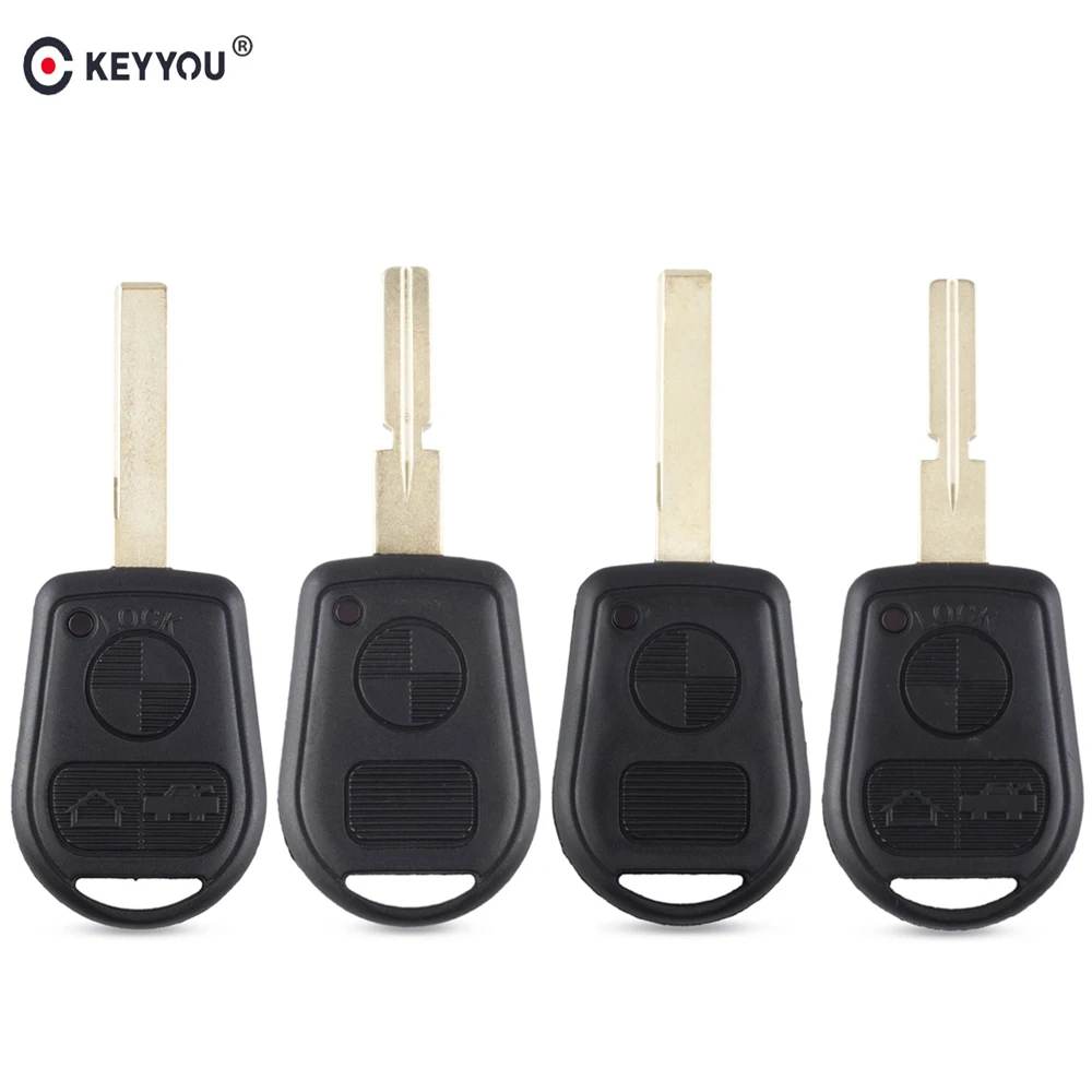 KEYYOU 10pcs/lot Remote 2/3 Buttton Car Key Shell Fob for BMW E31 E32 E34 E36 E38 E39 E46 Z3 Fob Uncut key case