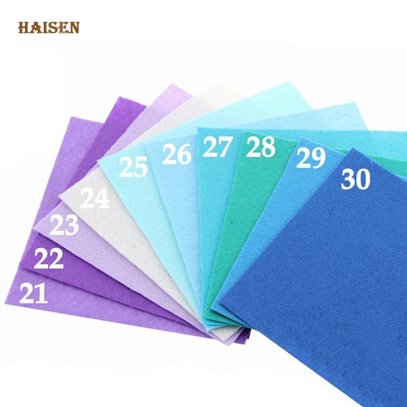 Haisen,1mm Thickness,Nonwoven Felt Fabric Bundle,Polyester Felt Cloth of Home Decoration, Sewing Dolls & Crafts 40pcs 10x15cm