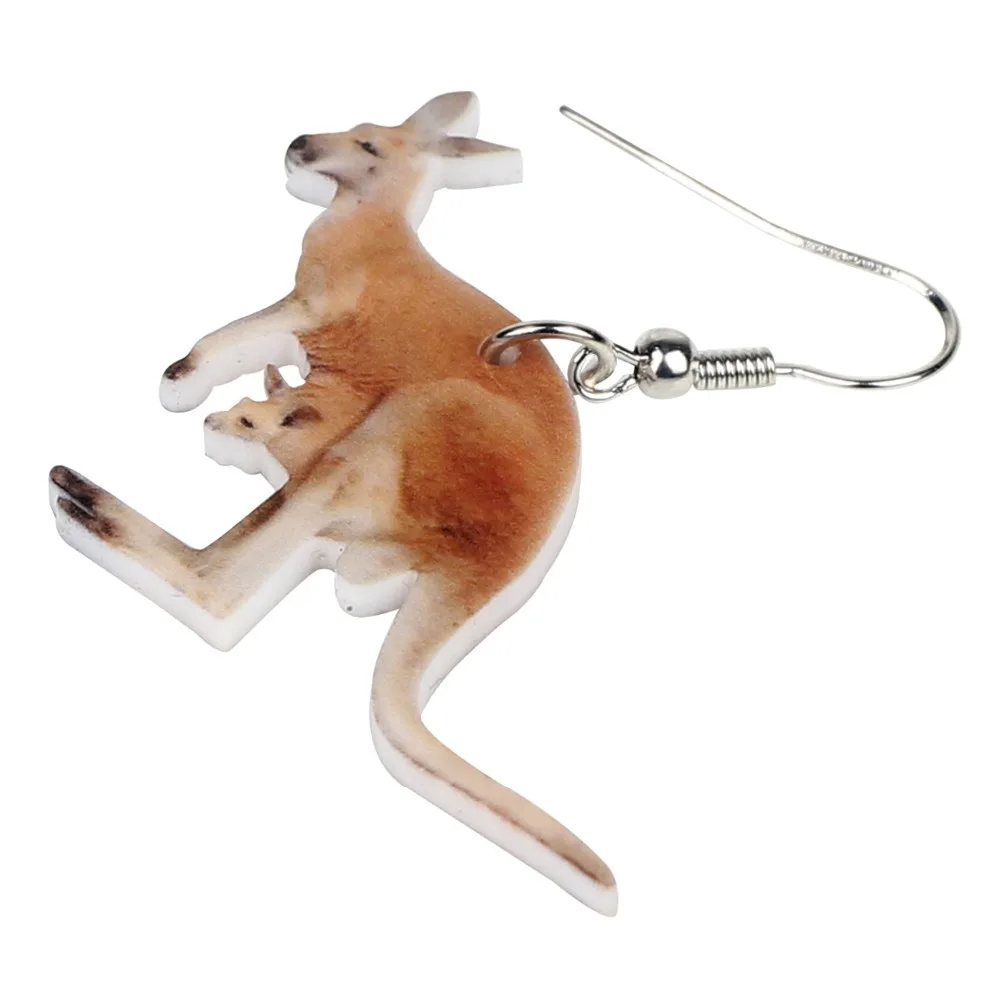 Bonsny Acrylic Australian Kangaroo Earrings Drop Dangle Unique Animal Souvenir Jewelry For Women Girls Gift Accessories Charms