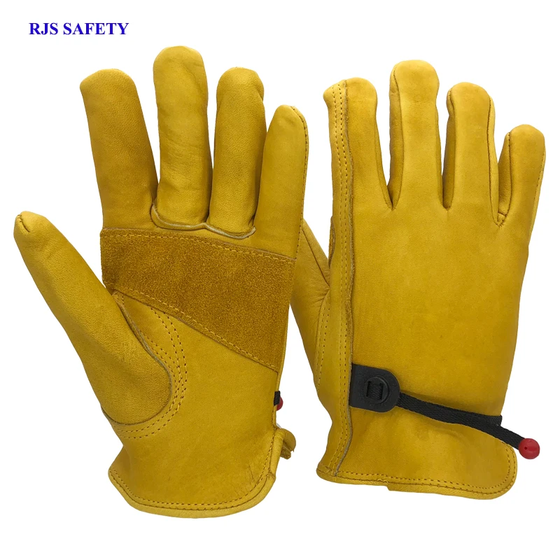 Safety Work Gloves Cowhide Leather Men's Driver Working Welding Gloves Safety Protective Sports MOTO Wear-resisting Gloves 4017