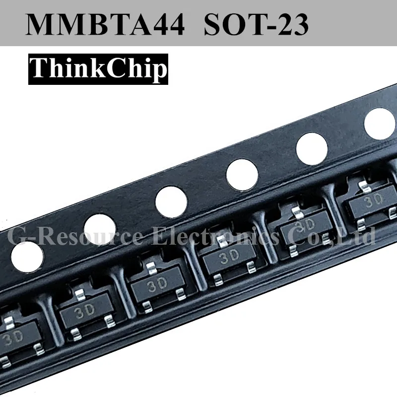 (100 pcs) MMBTA44 SOT-23 NPN Silicon High Voltage Bipolar Transistor (Marking 3D)