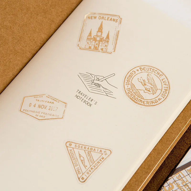 1 Pc Retro PVC Transparent Stickers Travelers Notebook Diary Sticker Planner Accessories Handmade Sticker Office School Supplies