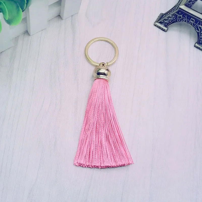 Modischer Quasten-Schlüsselanhänger für Damen, niedlicher Quasten-Schlüsselanhänger als Taschenaccessoire - Seidenquasten Autoschlüsselanhänger Fransen-Schmuck Großhandel – Detail 8
