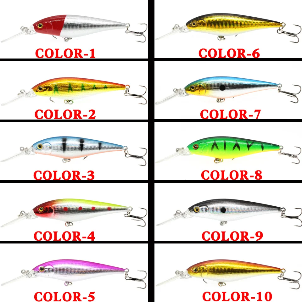 1PCS colorful Stripe pattern 11cm 10.5g Hard Bait Minnow streak Fishing lures Bass Fresh water hook diving perch wobbler fish