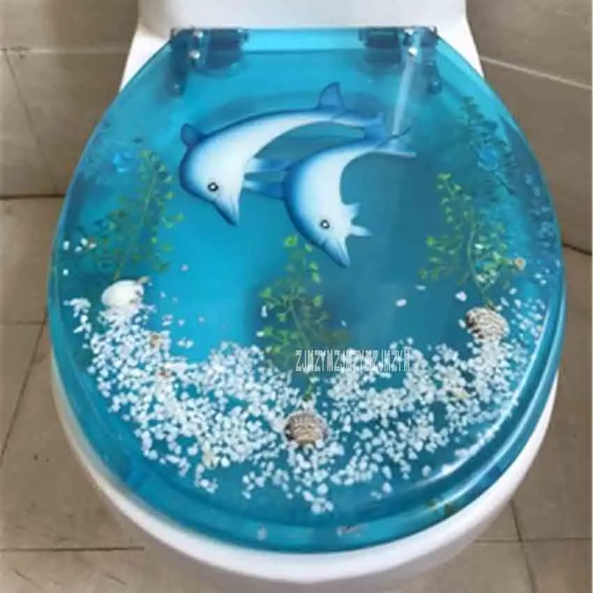 

European Unique Beautiful Resin Universal Toilet Seat Cover Set With Lid Mute Thickened U/V/O Type General-purpose Toilet Cover