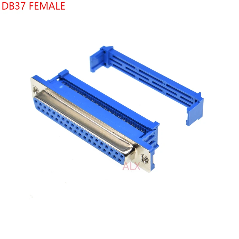 2PCS DIDC37 DB37 feMALE serial port CONNECTOR IDC crimp Type D-Sub COM CONNECTORS 37pin socket 37p Adapter FOR ribbon cable wire