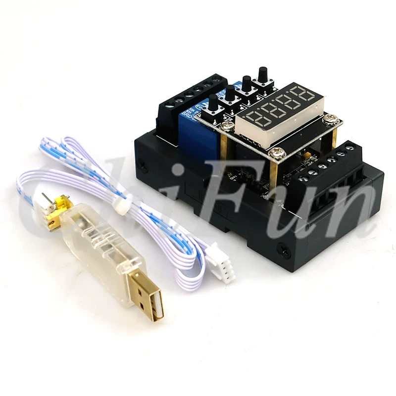 Freeshipping Digital tube machine FX1N_06MR Trigger delay relay 4 inpput 2 relay output 1AD 1DA wtih USB programming cable