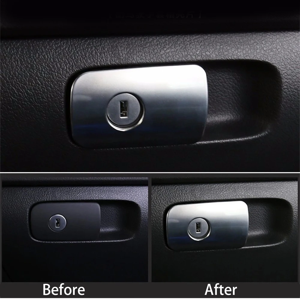 Car Glove Box Switch Decorative And Carbon Fiber Sticker Cover For Volkswagen VW Tiguan 2010 To 2015 Auto Accessories 1pc