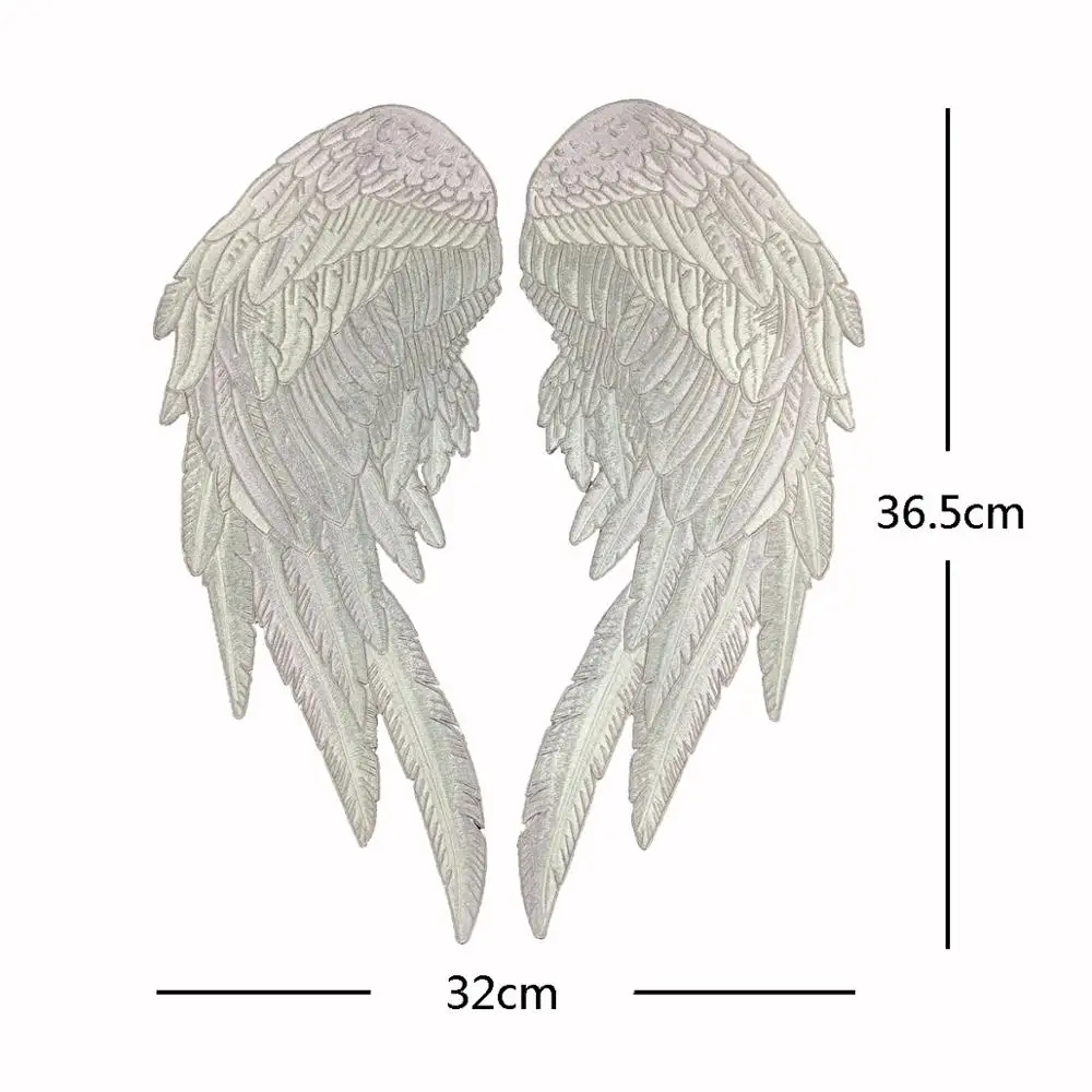 Angel Wings Large Patches Embroidery Iron on Motorcycle Biker Applique Fly Sky Patches for Jacket 14-calowe duże niestandardowe naklejki