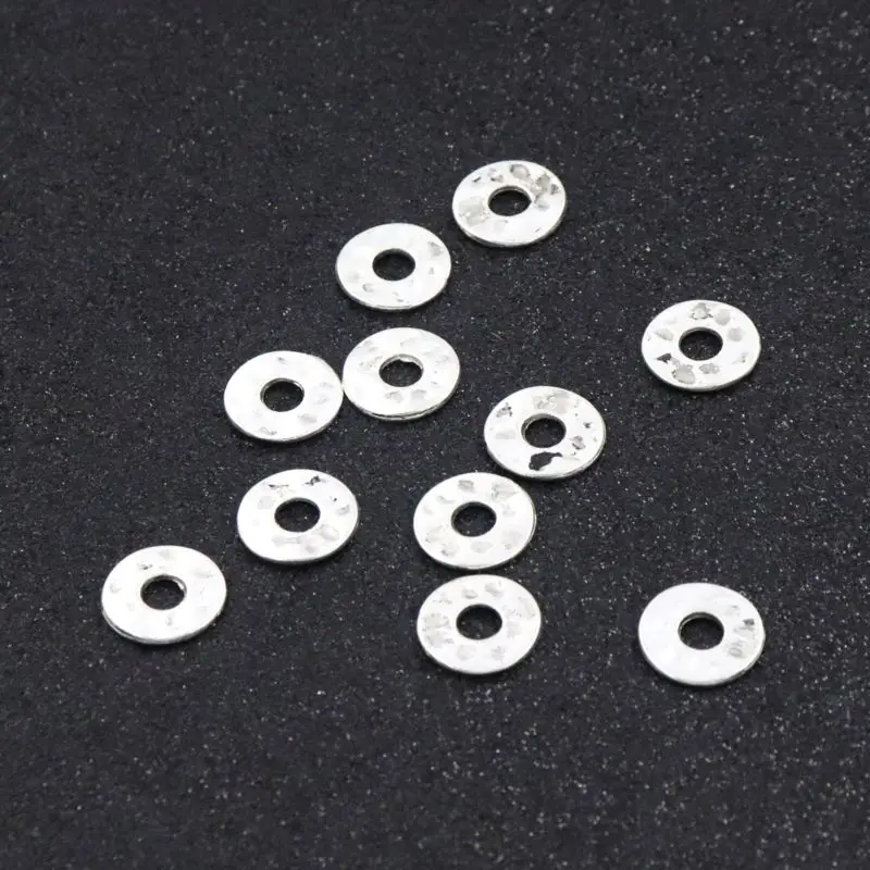 50 stücke silberne Farbe runde Metall perle dünne Dichtung lose Abstand halter Perle für Schmuck finden Loch 4mm Größe 12mm DIY Schmuck Zubehör – Detail 3