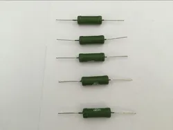 Resistencia de alambre enrollado RX21, 6W, 0,1R-10K Ohm, resistencia de potencia de disipación de calor de alambre plano, 5 uds.