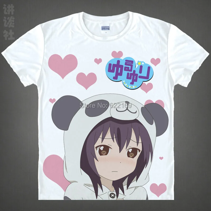 Japanese YuruYuri anime  t-shirt anime Kyoko Toshino Yui Funami cotton shirt Cosplay christmas Costumes anime clothing