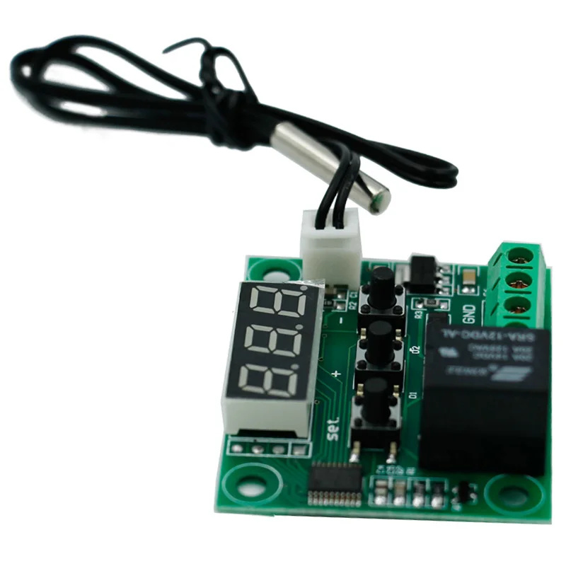 W1209 Modul Sakelar Papan Pengendali Hidup/Mati Kontrol Suhu Termostat Suhu Dingin Panas Digital dengan Sensor DC 12V 50% Diskon