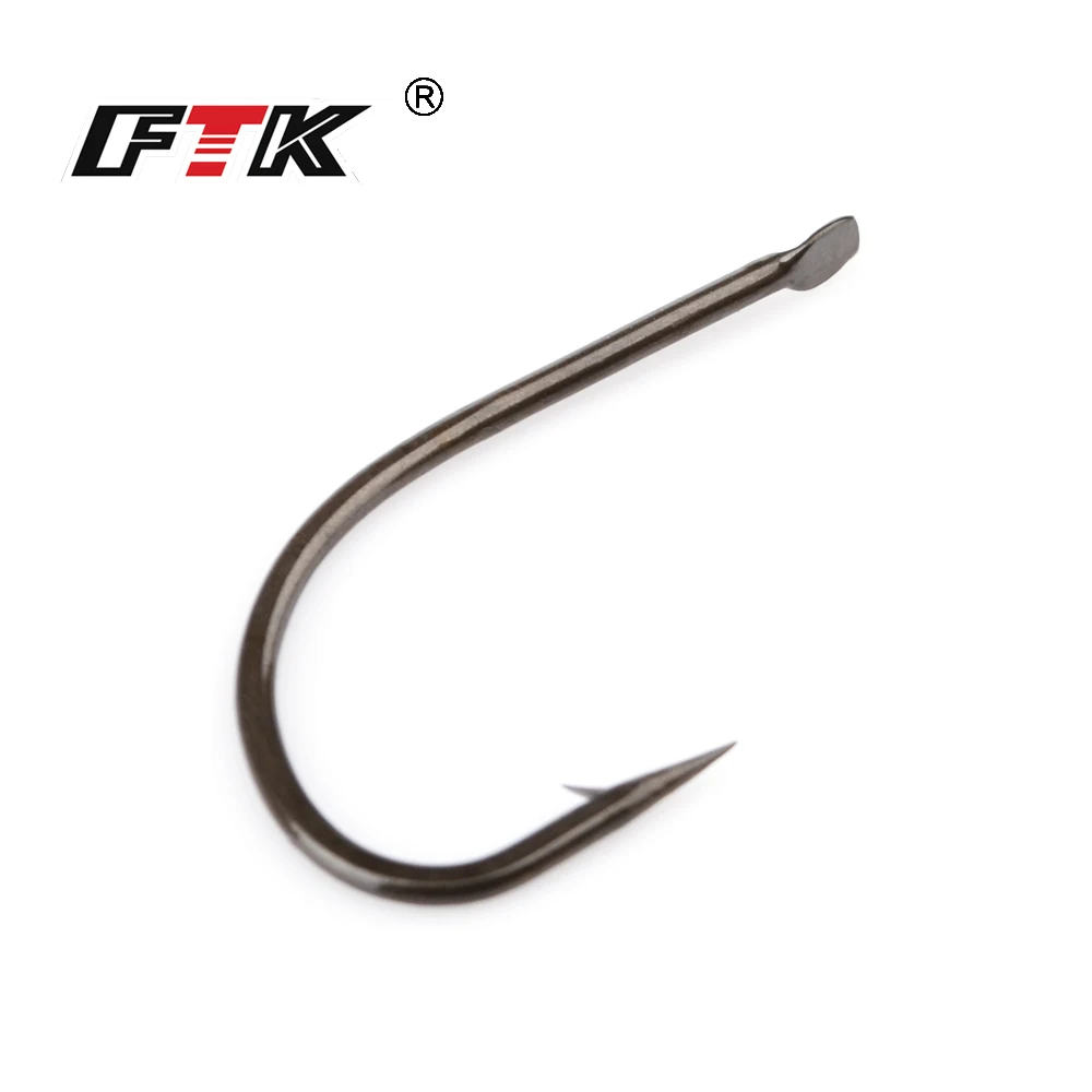 FTK 100Pcs/Lot New Flatted Round Barbed Hook 421BR SIZE1#-SIZE8# Fishing Hooks Jig Carp Anzol Fishhook Fishing Tackle