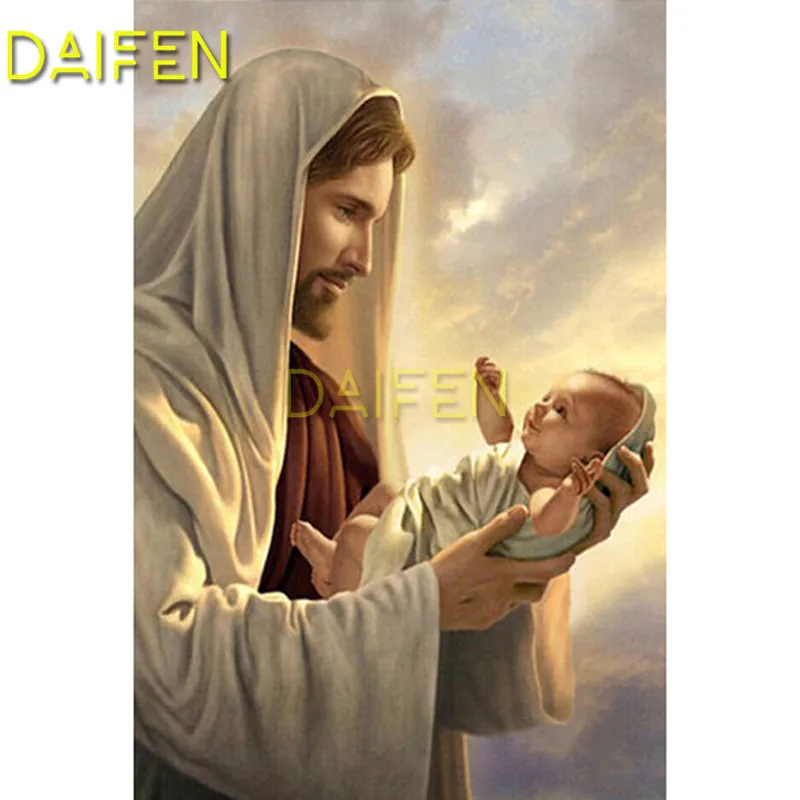 Full Square Diamond embroidery Cross stitch god Jesus with baby love peace DIY  Diamond mosaic Full Round Diamond painting hope