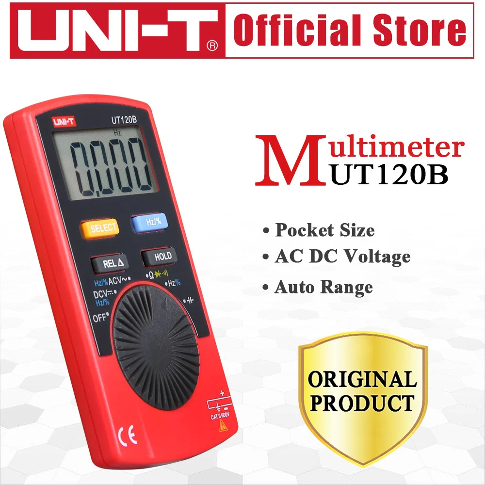 UNI-T UT120B Pocket Size Stype Digital Multimeter Frequency Diode Capacitance Auto Range  Easy Carry